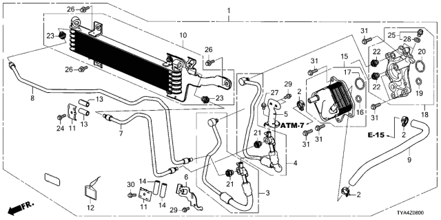 2022 Acura MDX  Clip, Water Hose Diagram for 195125A2A01