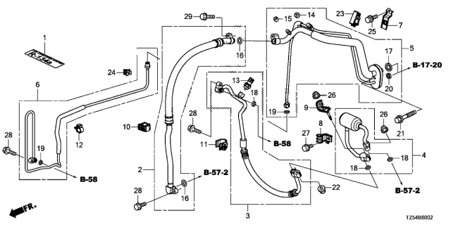2020 Acura MDX  Stay B, Air Conditioner Pipe Diagram for 80362TRXA01