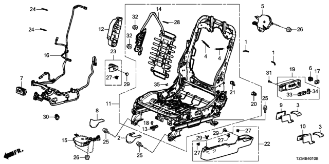 2017 Acura MDX  Switch Assembly, Driver Side Power Seat (Light Jewel Gray) Diagram for 81650TZ5A03ZC