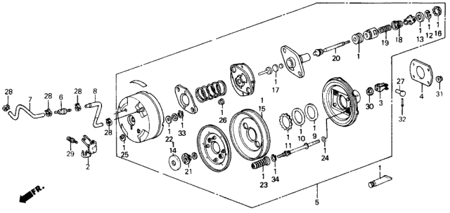 1986 Acura Integra  Gasket, Master Cylinder Bracket Diagram for 46191634000