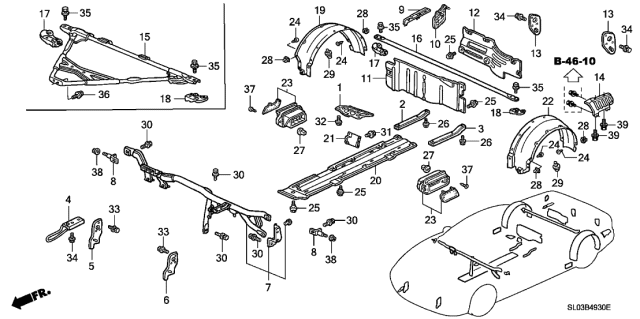 1995 Acura NSX Insulator, Rear Trunk (Front ) Diagram for 74623SL0000