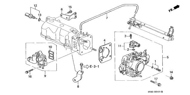 1999 Acura CL Gasket, Rotary Air Control Valve Diagram for 36461PAAA01