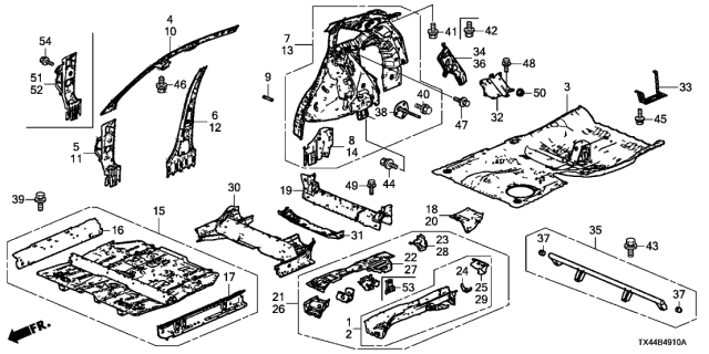 2016 Acura RDX Bolt, Flange (8X22) Diagram for 90105S3Y000