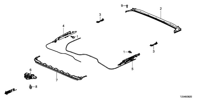 2020 Acura MDX  LINK, R. SUNROOF Diagram for 70300T2FA11