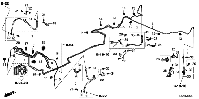 2021 Acura RDX  CLIP, BRAKE PIPE Diagram for 46391TVAA01