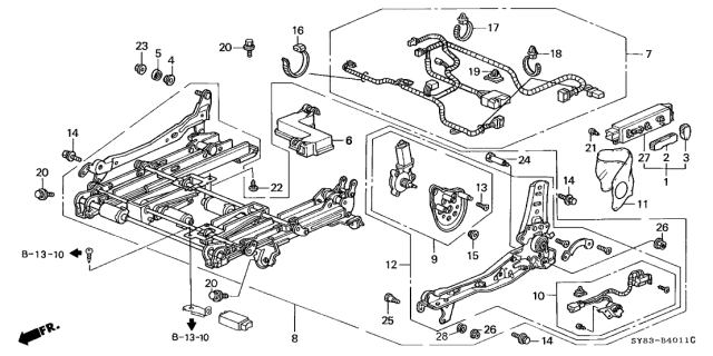 1997 Acura CL Boot, Driver Side Reclining (Classy Gray) Diagram for 81538SS8A01ZA