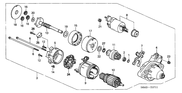 2003 Acura RSX  Washer B Diagram for 31219P3F003