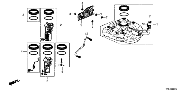 2014 Acura ILX  Module Assembly, Fuel Pump Diagram for 17045TR0A00
