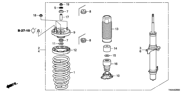 2014 Acura TL Rubber, Damper Mt Front Diagram for 51631TK5A02