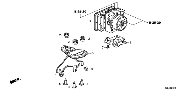 2020 Acura RDX BRACKET, MODULATOR Diagram for 57115TJBA00