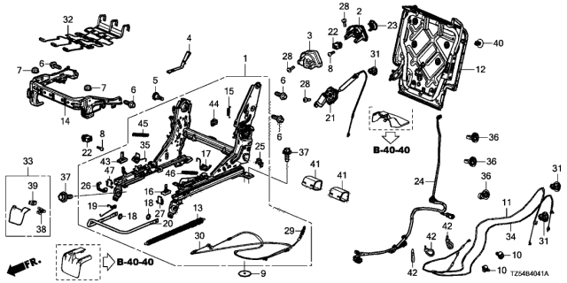2014 Acura MDX Harness Assembly, Passenger Side Diagram for 81368TZ5A40