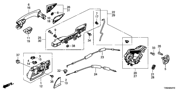 2021 Acura ILX  Handle (Premium Black) Diagram for 72160T3RA01ZA