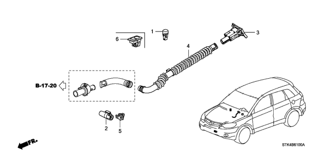 2009 Acura RDX Sensor Assembly, Sun Beam Diagram for 80510SDAA41