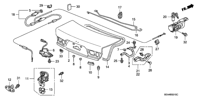 2007 Acura TSX  Cover Diagram for 74864S30003