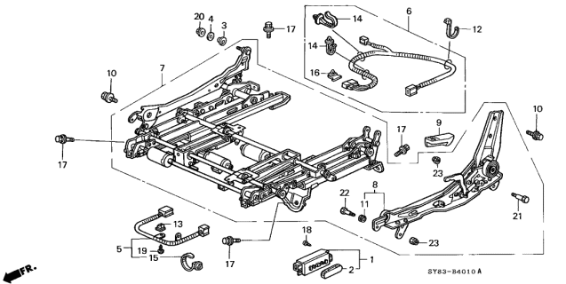 1998 Acura CL Adjuster, Driver Side Reclining Diagram for 81630SV1L32