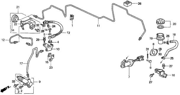 1998 Acura CL  Clip A, Fuel Pipe Diagram for 91597SV4003