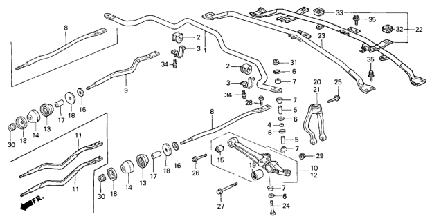 1998 Acura CL Arm, Right Front (Lower) Diagram for 51355SV4000