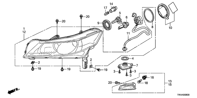 2014 Acura TL  Bulb (12V 28/8W) (Amber) (Stanley) Diagram for 34906TK8A01