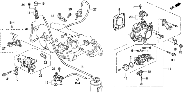 1994 Acura Integra  Gasket, Throttle Body (Nippon Leakless) Diagram for 16176P30004
