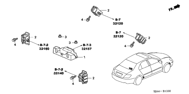2005 Acura RL  Receiver Unit, TPMS Diagram for 39350SJAA01