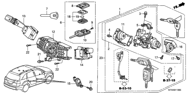 2009 Acura MDX  Screw, Flat Diagram for 35117STKA11
