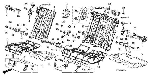 2007 Acura RDX Nut, Shock Absorber Flange (10MM) Diagram for 90300S84A00