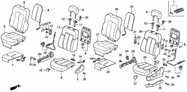 1998 Acura CL Pad & Frame, Right Front Seat-Back Diagram for 81232SY8A81