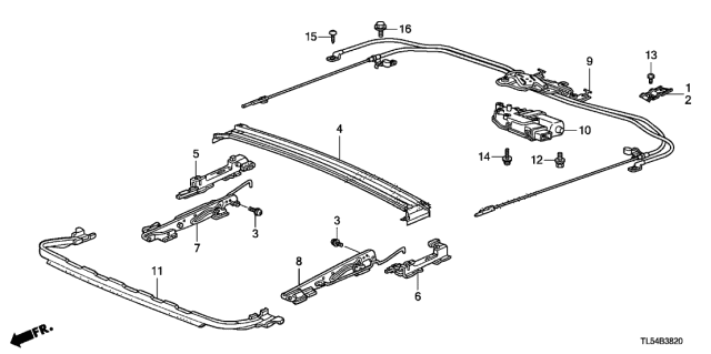 2011 Acura TSX Channel, Drain Diagram for 70240TL0G21