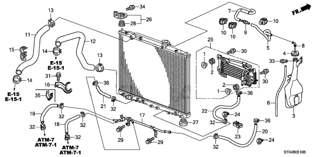 2007 Acura MDX  Tube B, Reserve Tank Diagram for 19103RYEA00