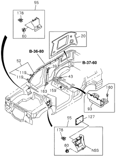 1997 Acura SLX  Clip, Trim Cover Diagram for 8971221190