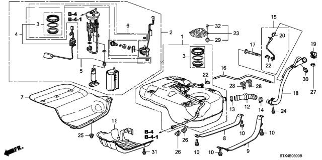 2013 Acura MDX  Tank Set, Fuel Diagram for 17044SZNA01