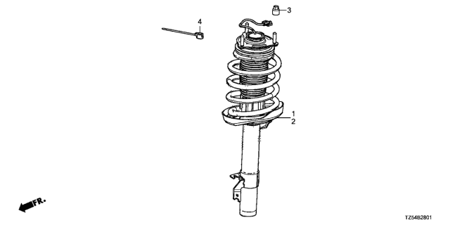 2018 Acura MDX Shock Absorber Assembly, Left Front Diagram for 51620TRXA03