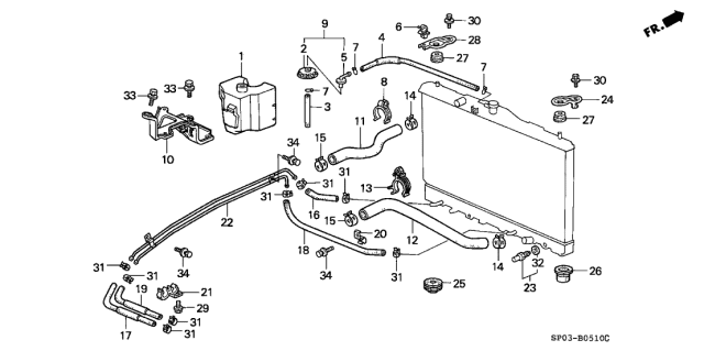 1994 Acura Legend Cushion, Radiator Mounting (Lower) Diagram for 74172SM4970