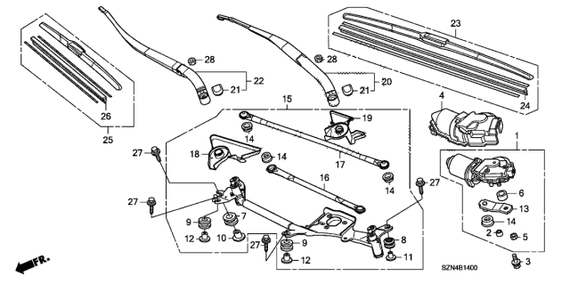 2012 Acura ZDX Seal A Diagram for 76515SMA004