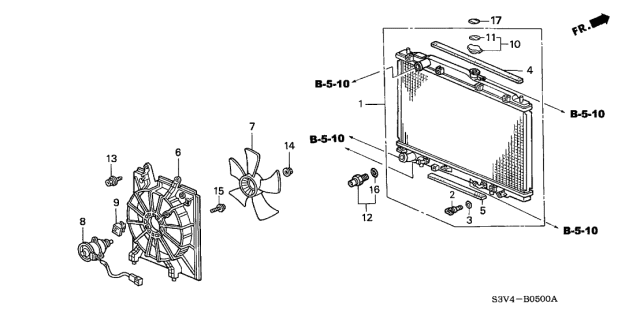2001 Acura MDX  Seal (Upper) Diagram for 19013PGKA01
