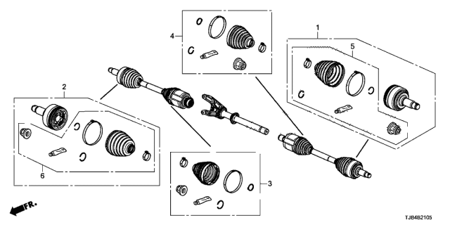 2020 Acura RDX Boot Set, Inboard Diagram for 44017TJBA51