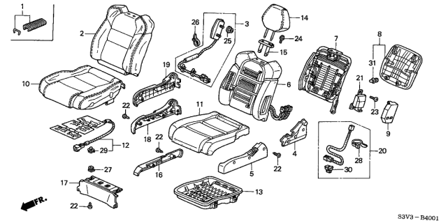2004 Acura MDX Cover, Right Front Seat Reclining (Graphite Black) Diagram for 81238S3VA01ZA