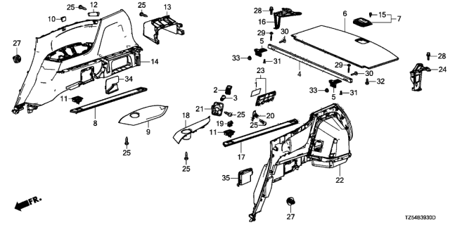 2020 Acura MDX  Cap, Passenger Side (Premium Black) Diagram for 84613TZ5A01ZB