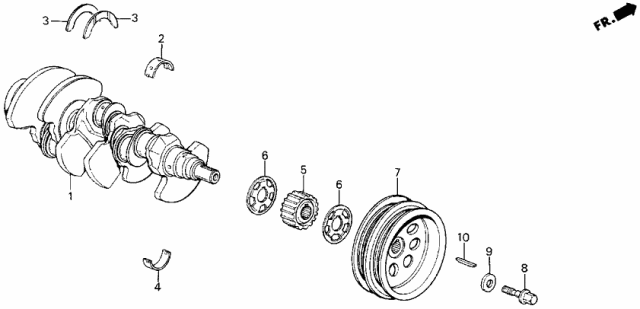 1989 Acura Legend  Crankshaft Diagram for 13310PL2010