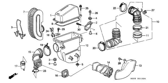 1987 Acura Legend Clamp A, Air In. Tube Diagram for 17313PH7003