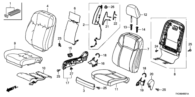 2014 Acura RLX  Pad, Right Front Seat Cushion Diagram for 81137TY2A21
