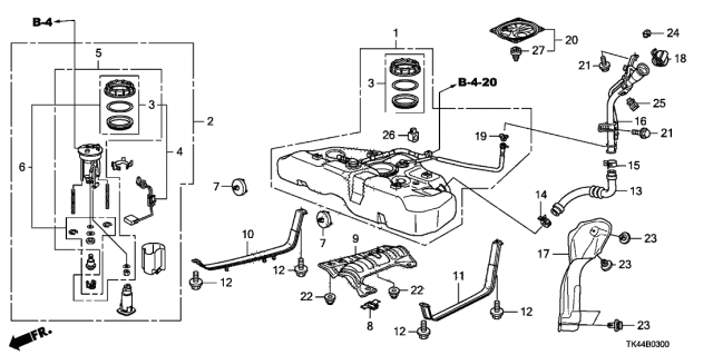 2010 Acura TL  Band, Passenger Side Fuel Tank Mounting Diagram for 17521TA0A00