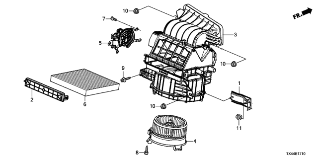 2018 Acura RDX  Stay, Hvac Diagram for 79026TX4A00