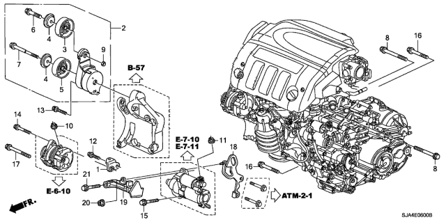2011 Acura RL  Cover, Bearing Diagram for 31185RCAA01