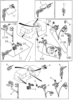 1997 Acura SLX  Clip Door Lock Diagram for 8942798130