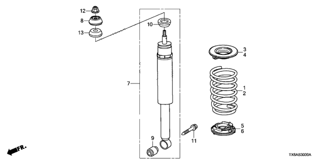 2018 Acura ILX Washer, Damper Mt Diagram for 52621TX6A01