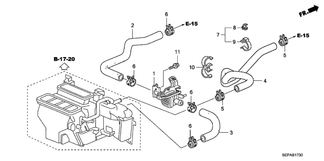 2008 Acura TL Clamp, Side (7MM) Diagram for 91553SD4Z01