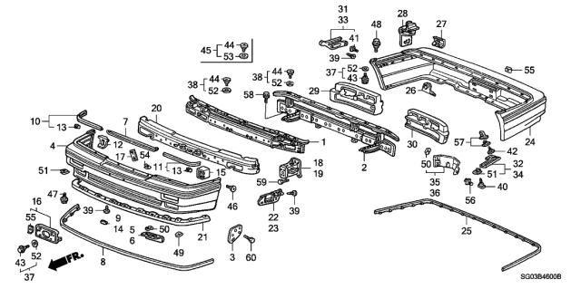 1988 Acura Legend  Clip, Front Cowl Diagram for 90675SB0003