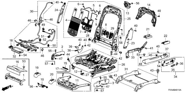 2022 Acura MDX  Foot Cover (Deep Black) Diagram for 81505TJBA21ZA