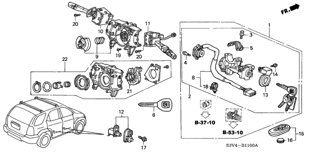 2004 Acura MDX  Holder, Column Diagram for 35108S0XA01